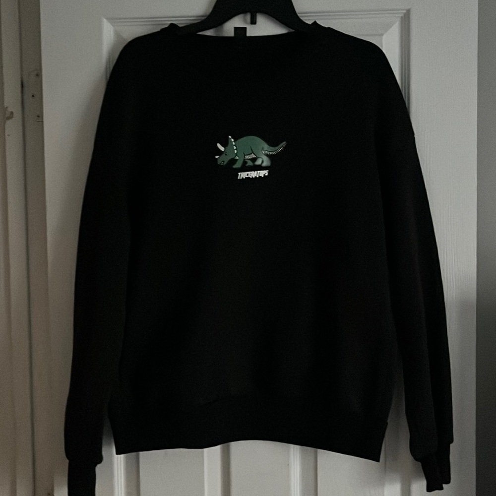 Black triceratops sweater